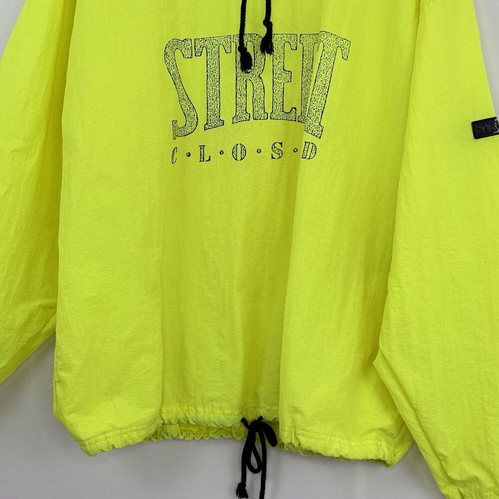 Vintage 90s Street-Closed Pullover Size S/M Jacket Oversized Neon Green - Picture 7 of 16